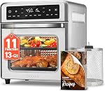 Friteuse à air Cosori 11-en-1, four à air de 13Qt avec combinaison de rotisserie, fonctions de grillage, cuisson, rôtissage, réchauffage et plus, livre de recettes et 6 accessoires inclus, parfaite pour un petit comptoir