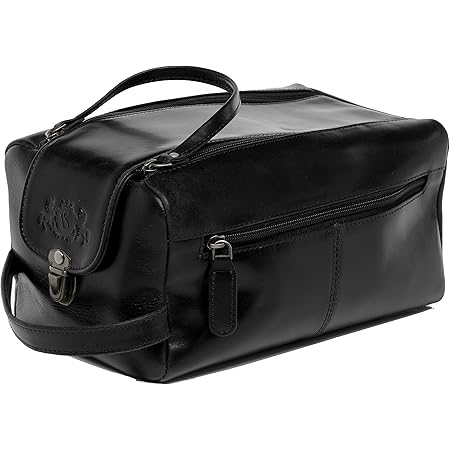 kulturtasche leder schwarz