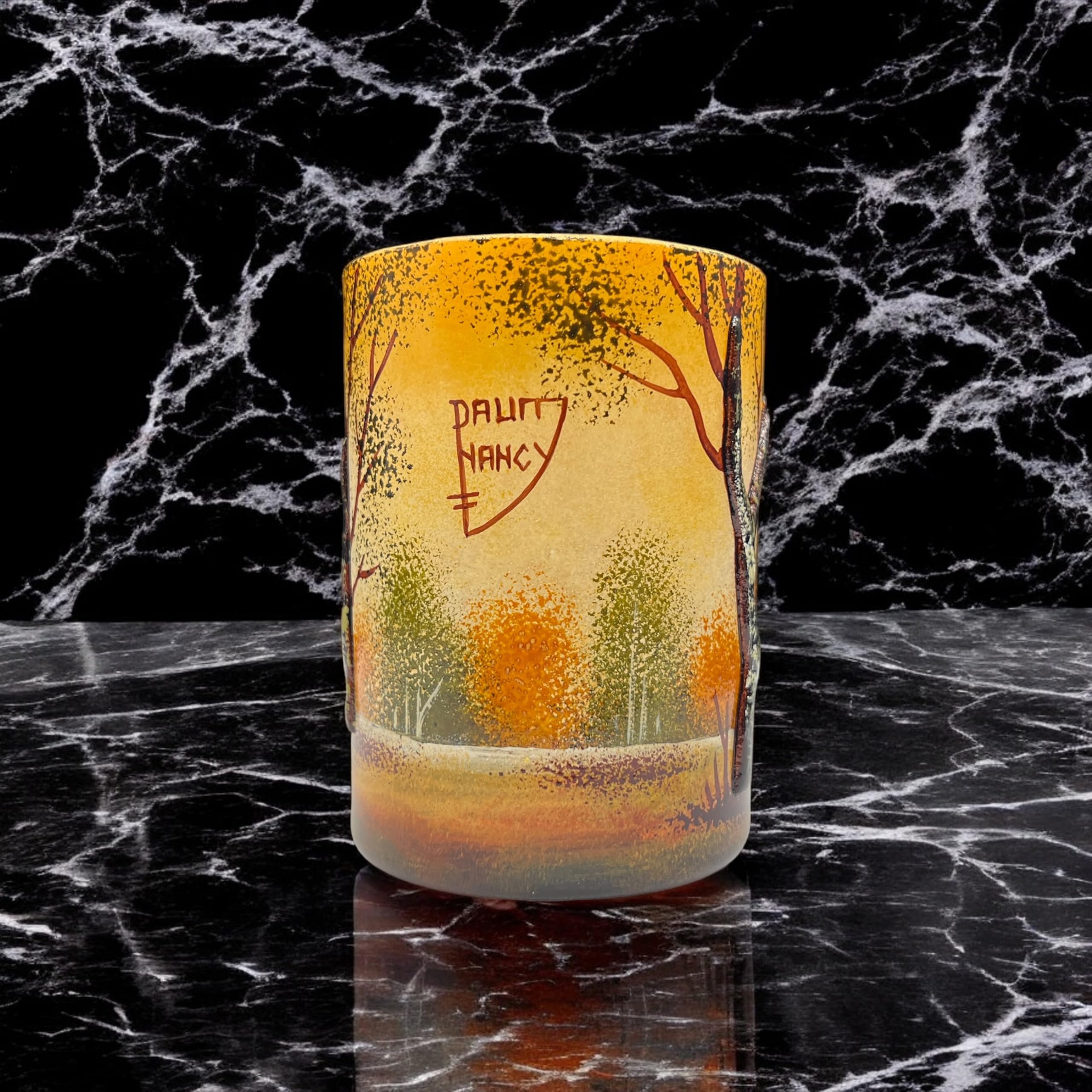 Amazon.co.jp: 【証明書付】ドーム ナンシー 冬景色花瓶 エナメル彩  