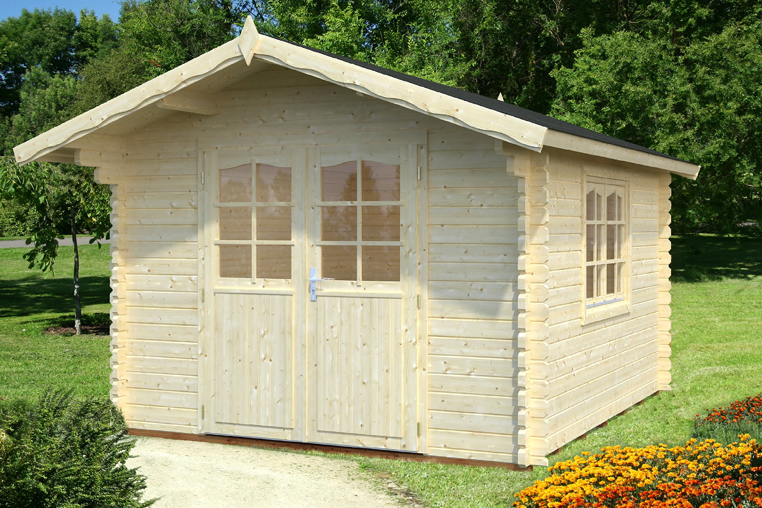 Palmako Blockbohlenhaus Sally 10,2 44 mm natur