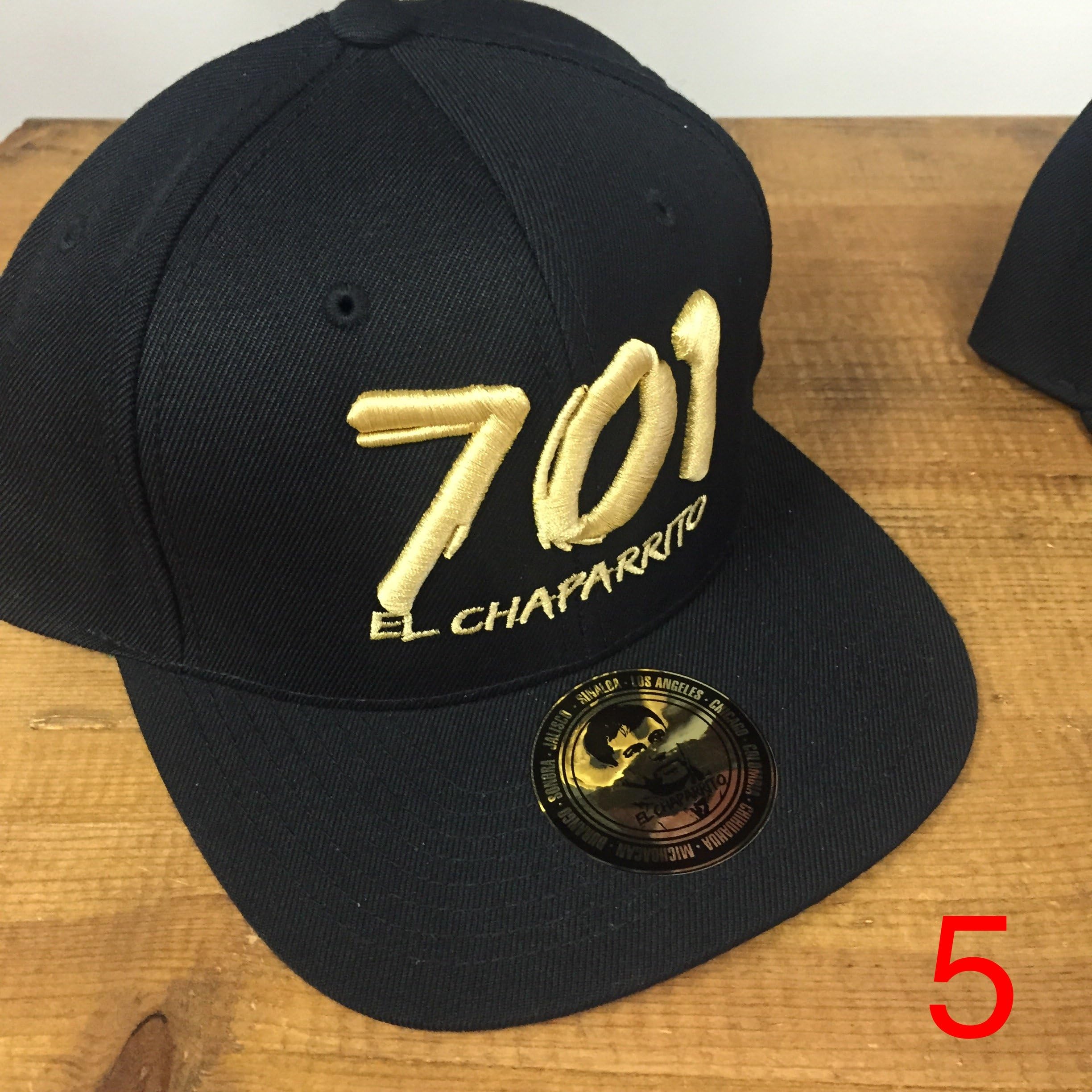 EL CHAPARRITO 701 MENS EL CHAPO ADJUSTABLE SNAPBACK CAP HAT UNISEX IN BLACK GOLD