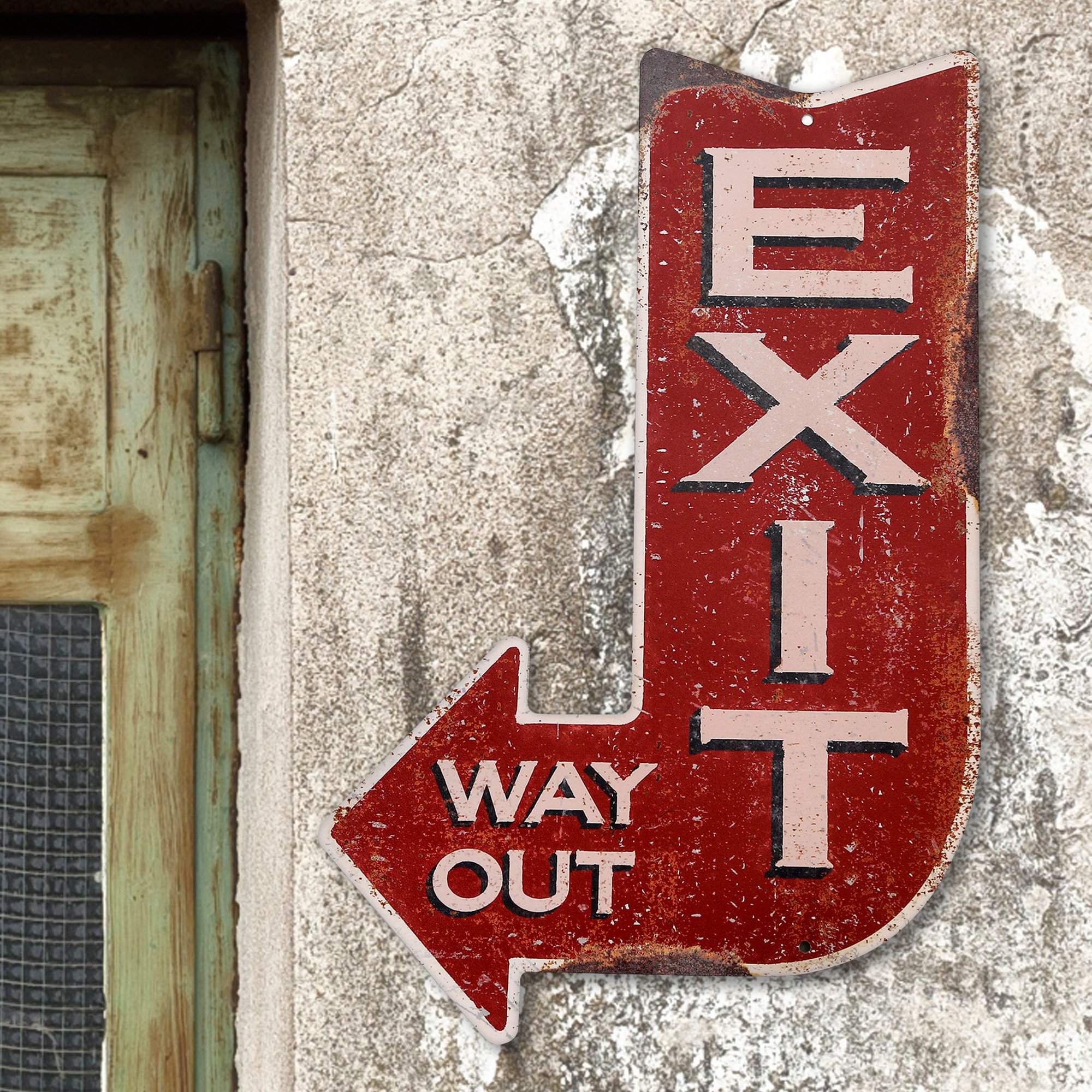 M●希少デッドストック☞Big Beam☜USヴィンテージExit Sign Amazon.com : Handcrafted Vintage Left Exit Arrow Aluminum