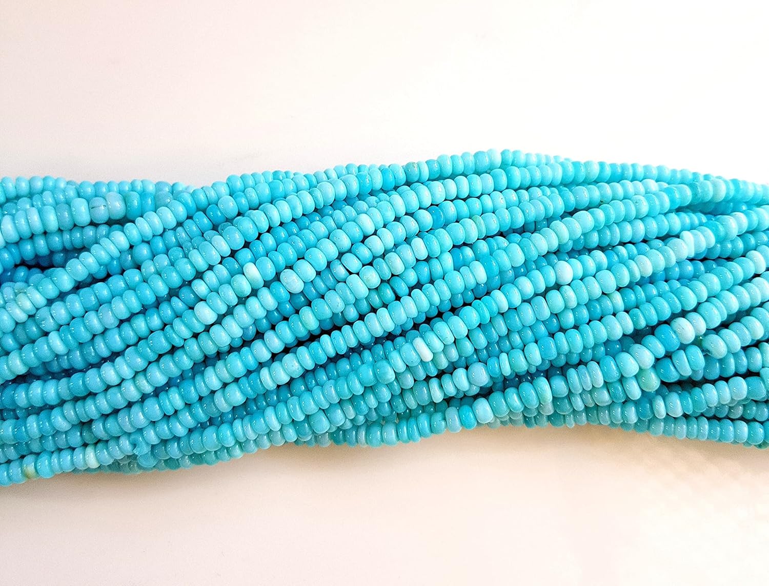 RARE GEMSTONE Natural Blue Peruvian Opal Gemstone Beads, 4mm Plain Tire Shape Beads On a 12-Inch Strand, Peru Opal Ideal for Jewelry Making, Artistic Projects & Personalized Gifts - Image 5