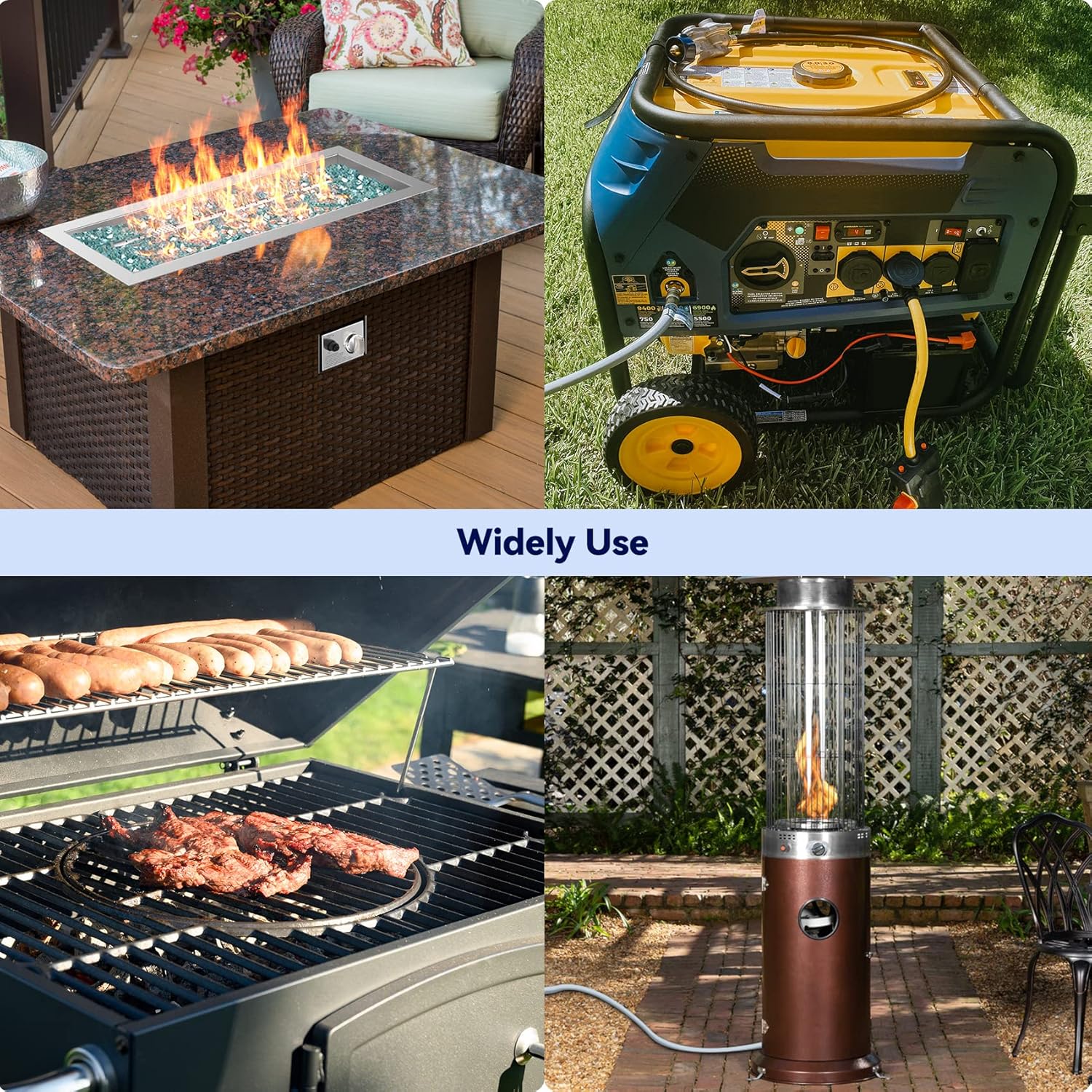 Skyflame 1/2" ID Natural Gas Conversion Hose Kit (12FT) with Quick Connect/Disconnect Fittings for BBQ, Grill, Fire pit, Pizza Oven, Patio Heater and More NG Appliance, 50K BTU