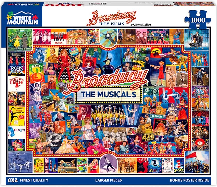 Amazon.com: White Mountain Puzzles Broadway, 1000 Piece Jigsaw