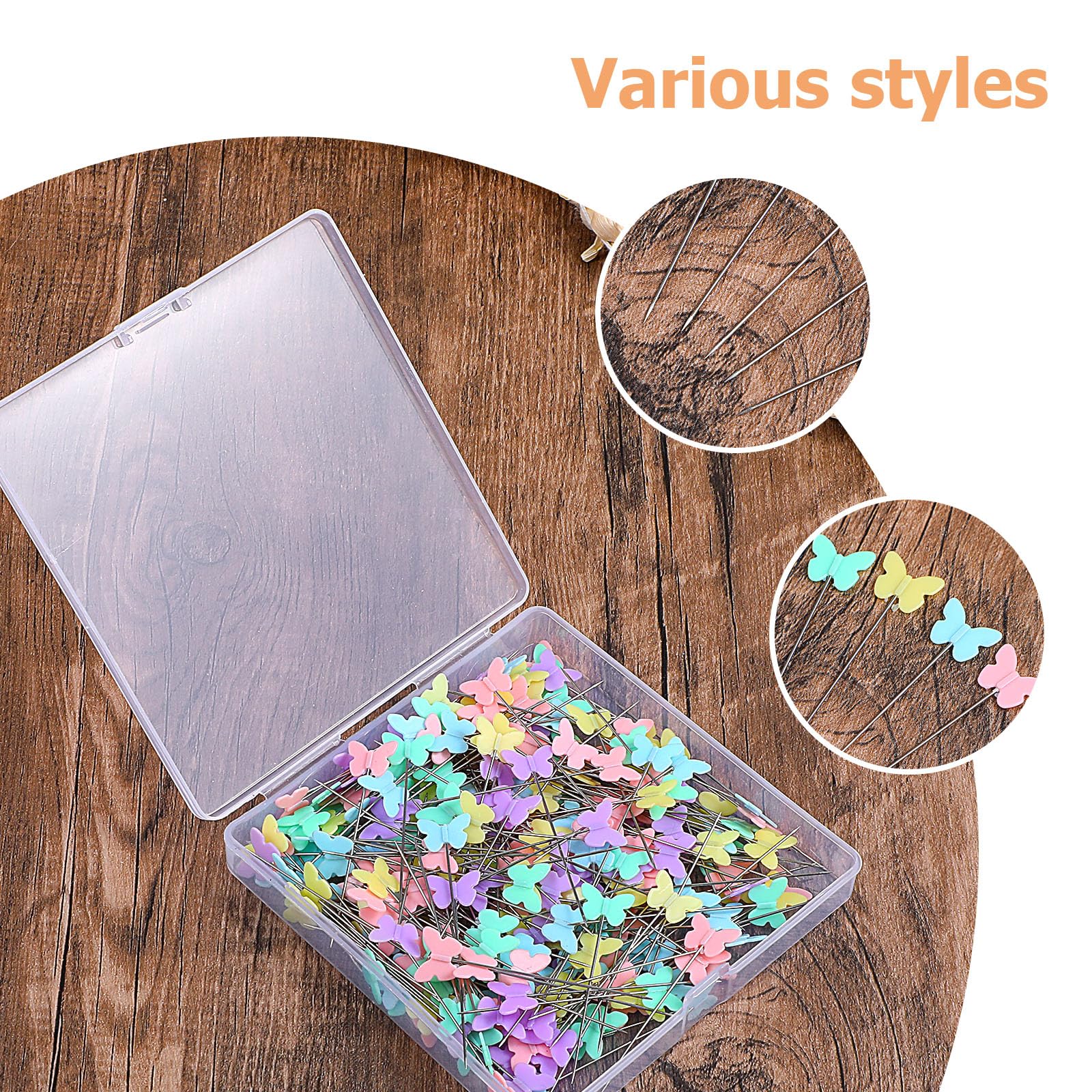200 épingles à Coudre Avec Tête Papillon Multicolores - Pour Couture, DIY Et Artisanat