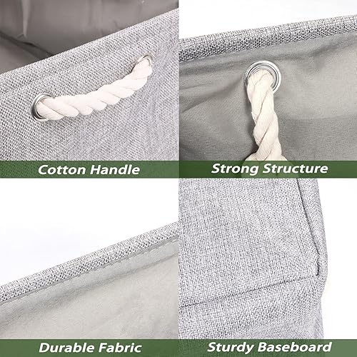 Miniatura 5 de Lemiran Contenedores de almacenamiento para estantes, cestas de almacenamiento grandes para organizar con asas, cajas de almacenamiento resistentes