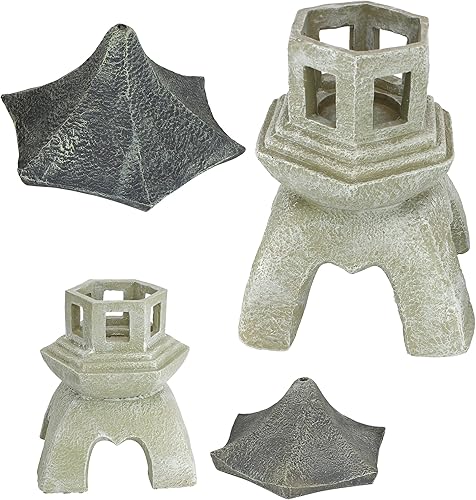 Miniatura 10 de Design Toscano estatua linterna de pagoda tamaño grande, Sencillo, M, Blanco