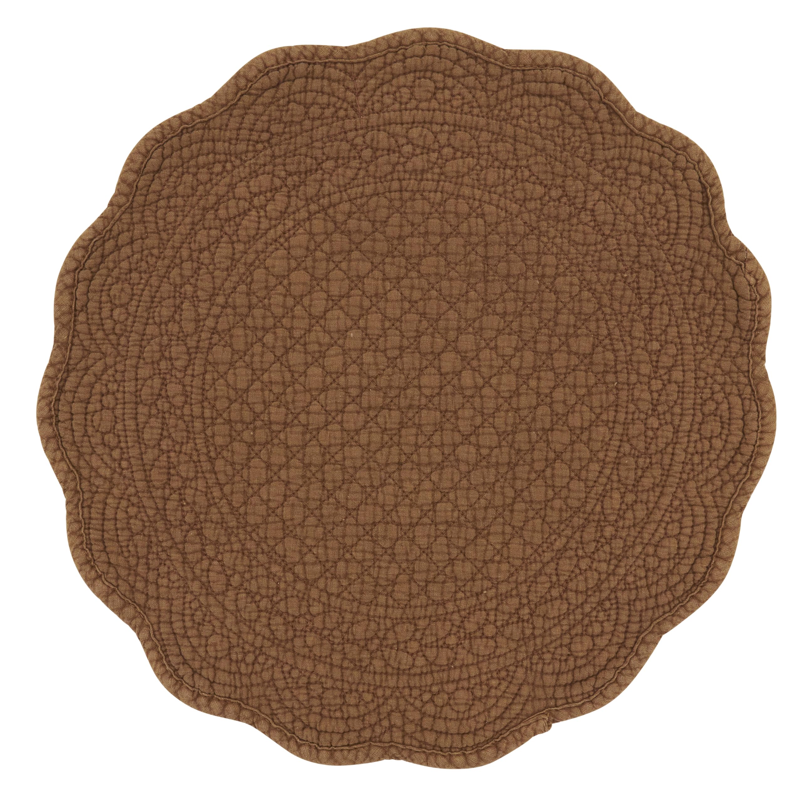 SARO Lifestyle Lot de 4 Sets de Table matelassés en Coton – Sets de Table de Style Cottage pour Salle à Manger Quotidienne, Tables superposées et Divertissement décontracté, 33 cm, Terre Cuite