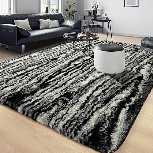 Miniatura 214 de Tepook - Alfombra súper suave y peluda para dormitorio, alfombras modernas peludas para niños para sala de estar, alfombra de felpa