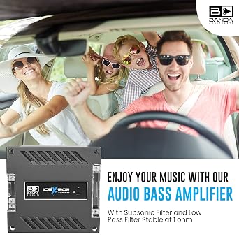 Banda Audioparts ICEX1202 One Channel 1200W Max at 2 Ohm Car Audio Amplifier
