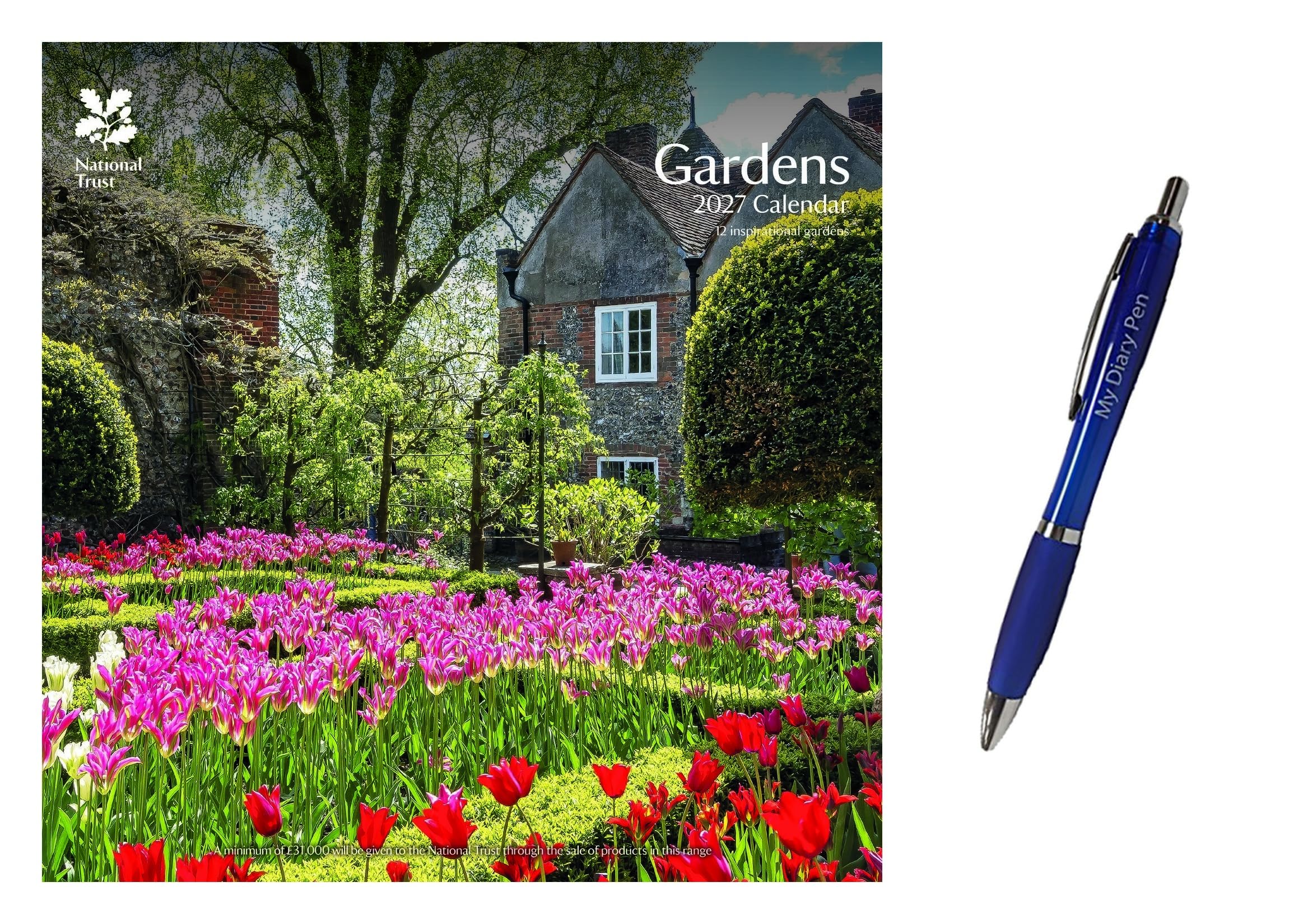 Gardens National Trust Wall Calendar 2027 + EXCLUSIVE LIMITED EDITION PEN