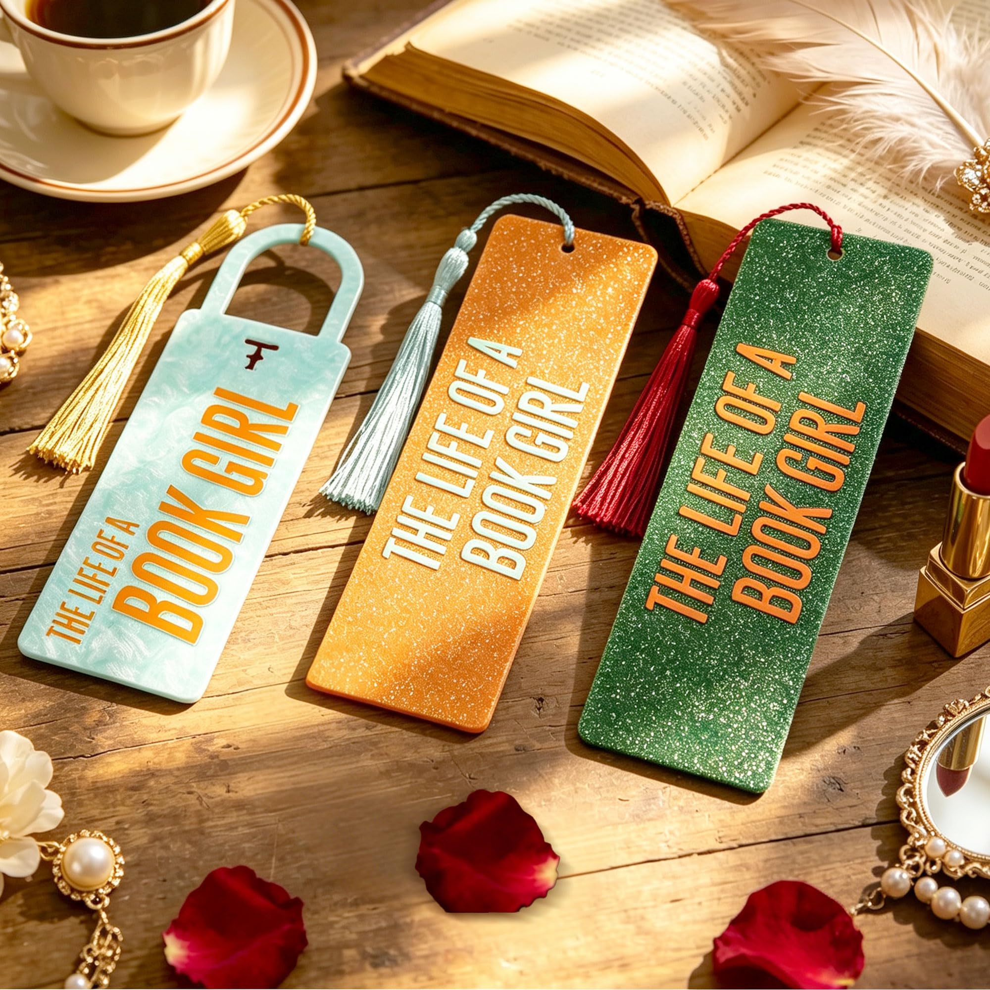 Luxurious Acrylic Bookmarks The Life of A Book Showgirl Inspired Bookmarks