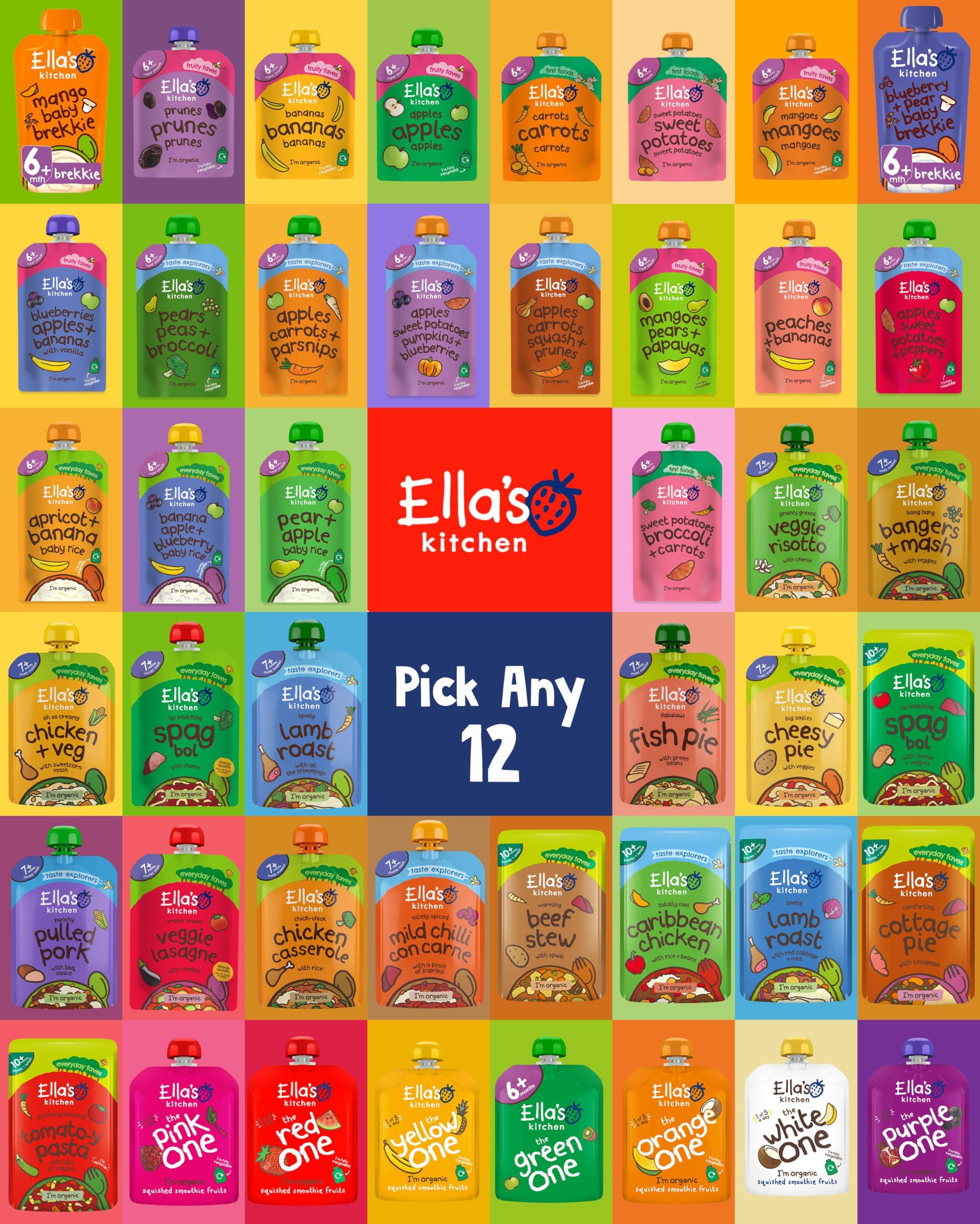 Ella's Kitchen Variety Pack Pick Any 12 Organic Baby Food Pouches Smoothies From 6 to 10+ months