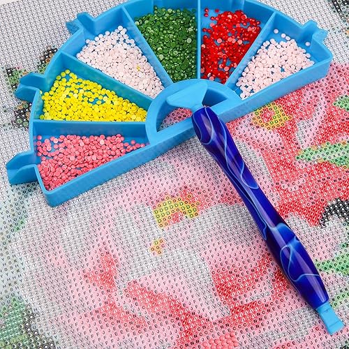 Miniatura 5 de RovyFota Bolígrafo de pintura de diamante actualizado con puntas de rosca de tornillo, 13 bolígrafos de arte de diamante, bolígrafos de pintura de