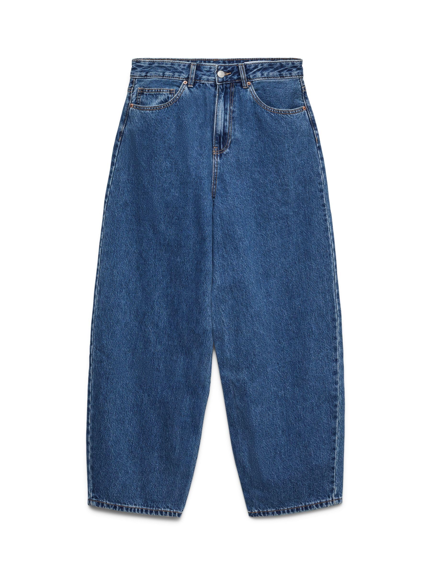 VERO MODA Damen Vmbillie Hr Barrel ANK Jeans Mix Ga Noos Female Mom Jeans Vmbillie Hohe Taille Barrel Fit Jeans