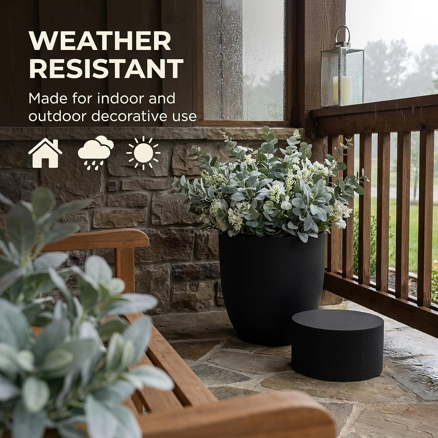 Black Round Floral Foam for Outdoor Planters, Reusable, 6-Pack, 5-Inch