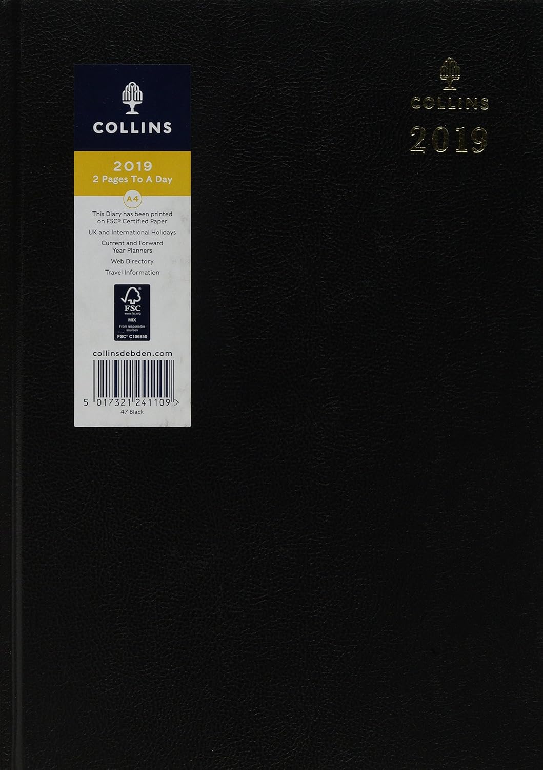 Collins A4 Desk Diary 2 Pages Per Day Black 2024 47 - View #11