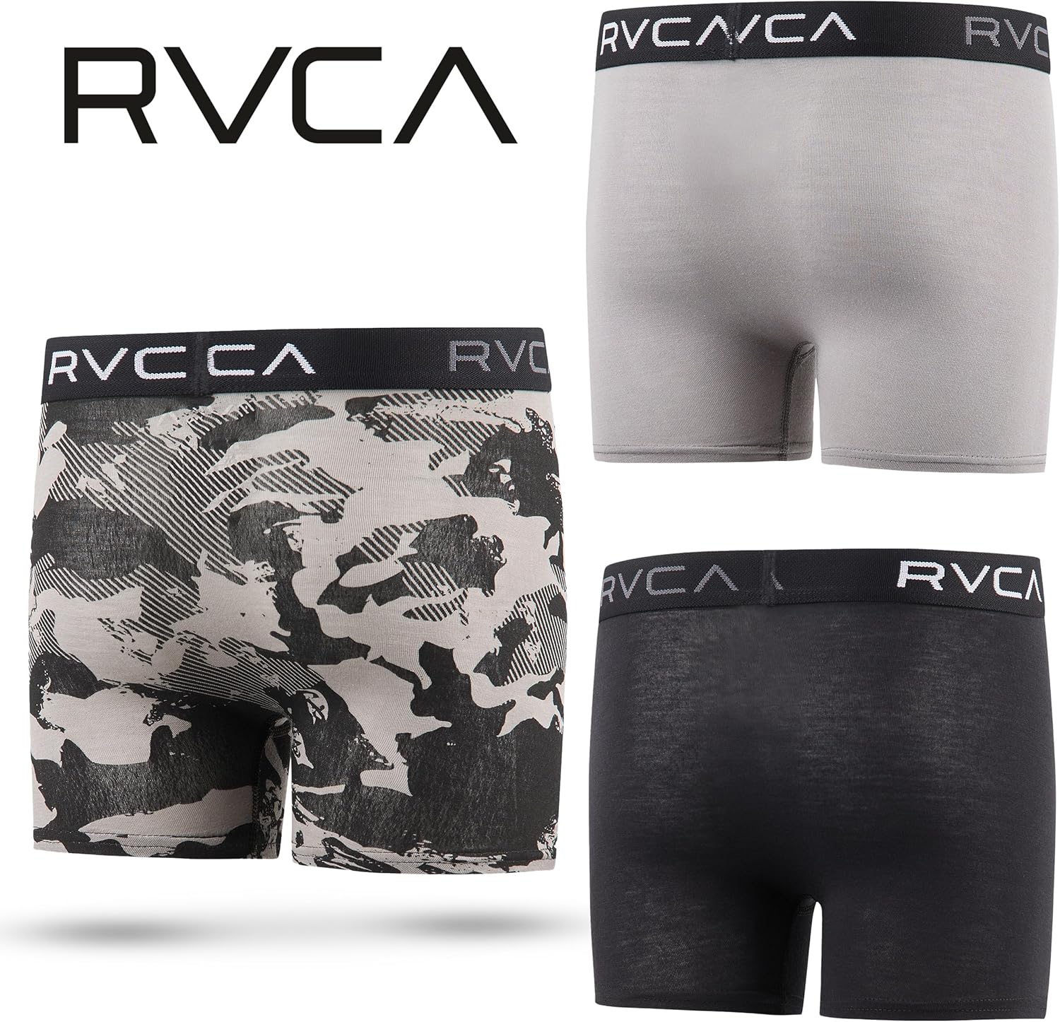 RVCA Boys Underwear 3 Pack Boxer Briefs for Boys 6-18 Durable Modal Stretch Breathable Moisture Wicking - Image 2