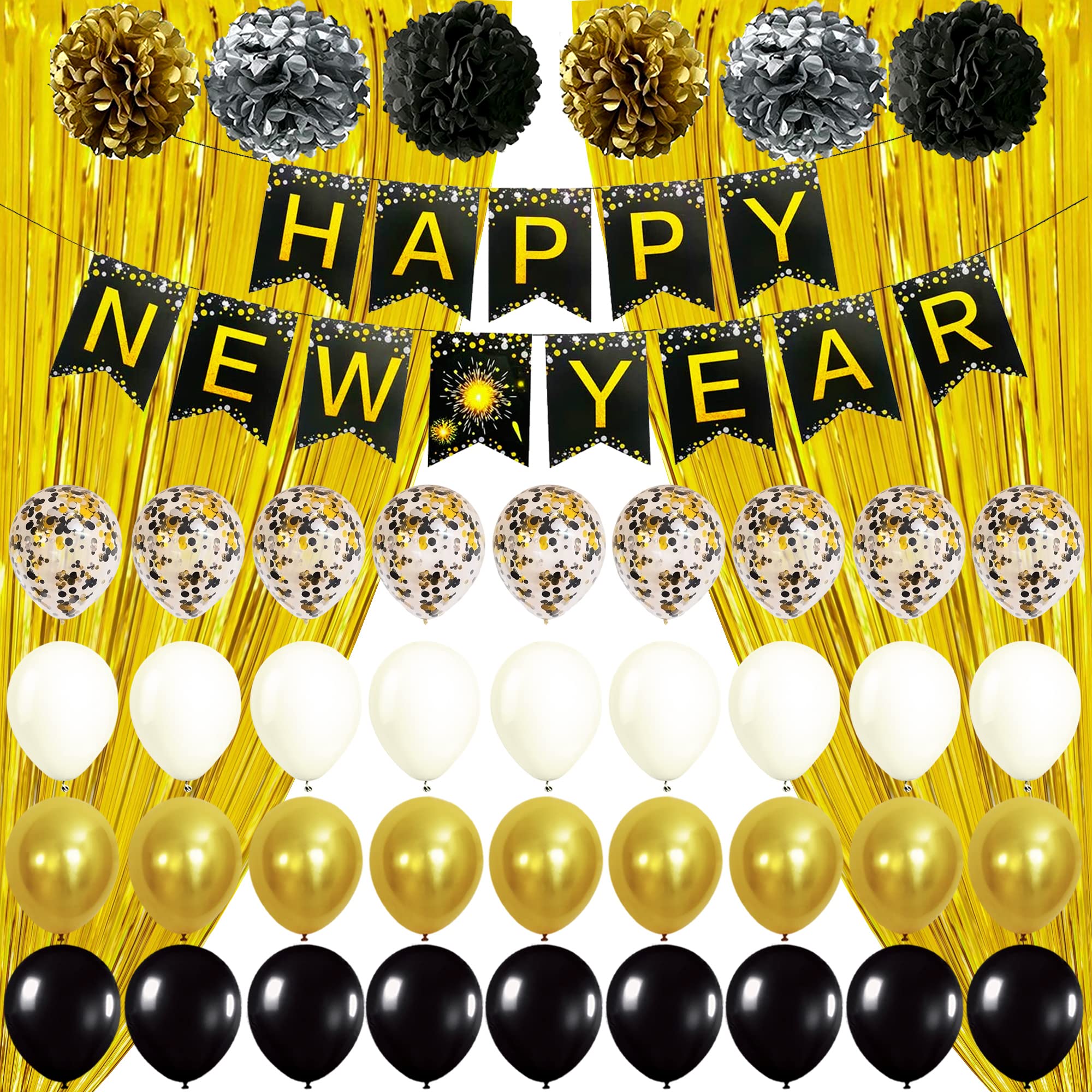 Buy New Years Eve Party Supplies 2023 Kit Pack of 46 10 Feet, Happy
