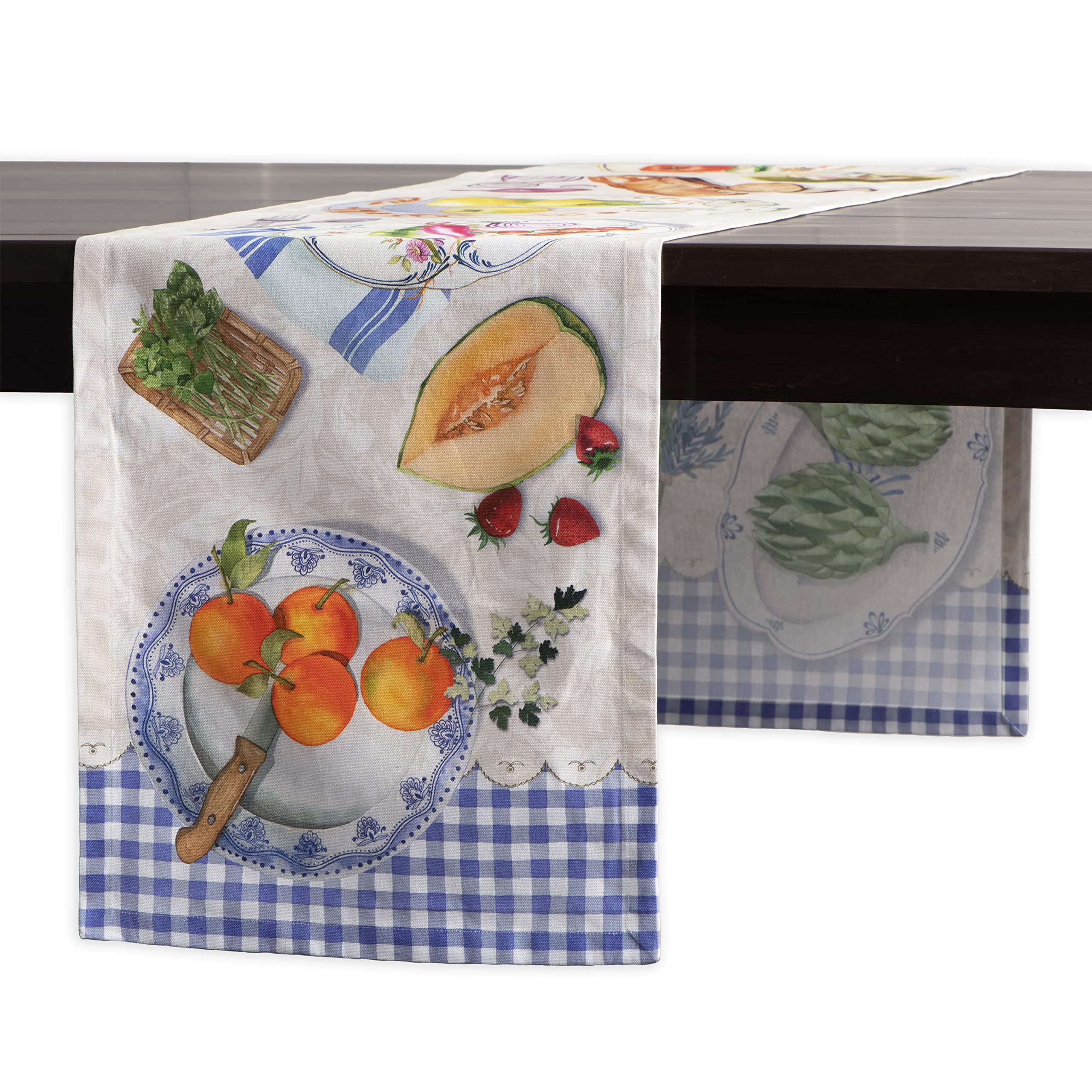 Maison D' Hermine 052 - Gourmand Table Runner 100% Cotton Single Layer Table Runners 230 Cm Long For Home Kitchen Dining Party Wedding Bridal Shower Spring Summer (Gourmand, 37 Cm X 230 Cm)