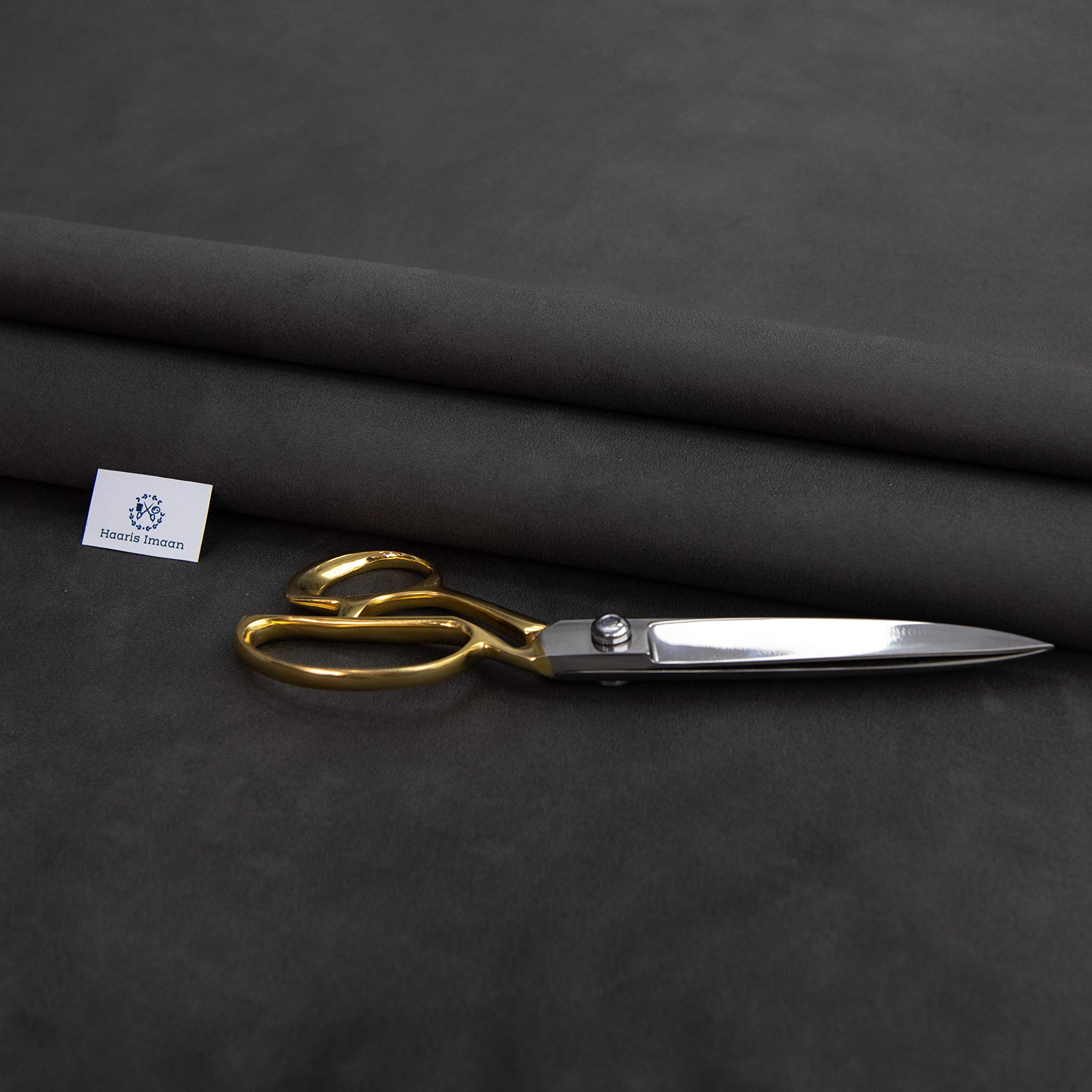 Haaris ImaanFaux Suede Soft Feel Material by The Metre, Fire Retardant & Suitable for Upholstery (Charcoal)