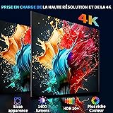 [2026 App Integrada] Mini Proyector 4K Support 1080p con WiFi 6 y Bluetooth 5.2 Proyector portátil con Enfoque automático y corrección Trapezoidal Compatibile con TV Stick/USB/PS5/Laptop,Blanco - 4