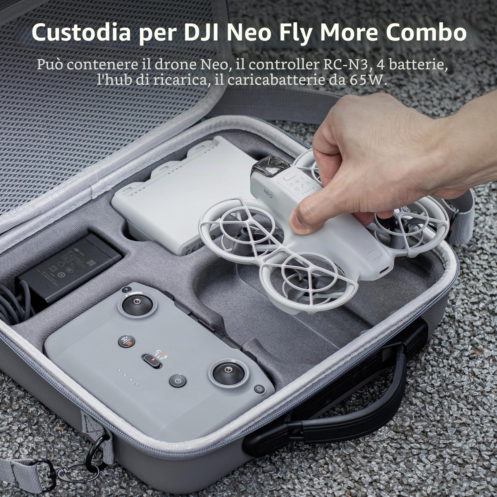 STARTRC Drone Neo RC-N3 Custodia, borsa protettiva portatile in PU per DJI Neo Fly More Combo Accessories, compatibile per DJI Neo 3 x batteria(Non compatibile con NEO2)