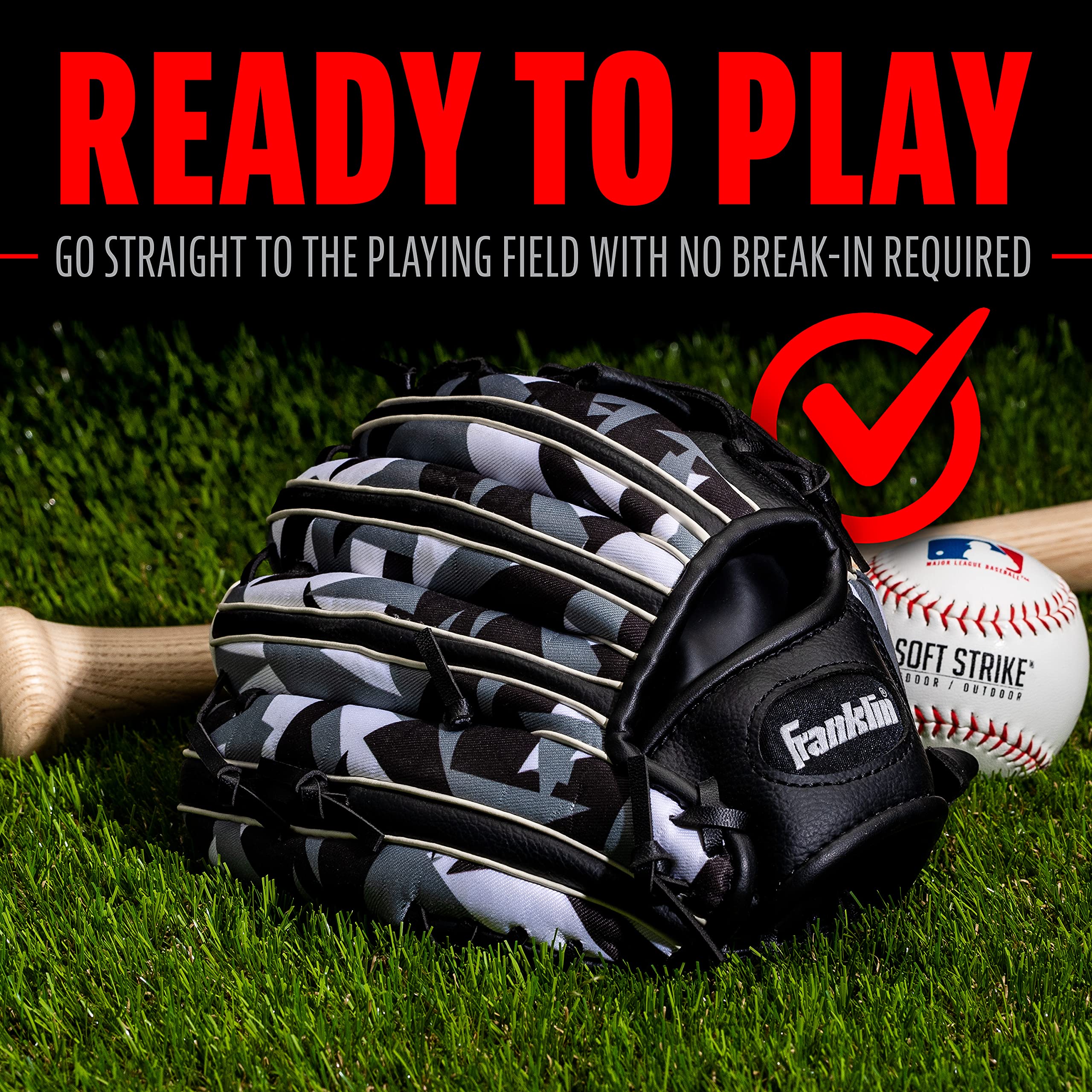 Franklin Sports RTP Digi-Camo Teeball Rendimiento Guantes, 9,5 "