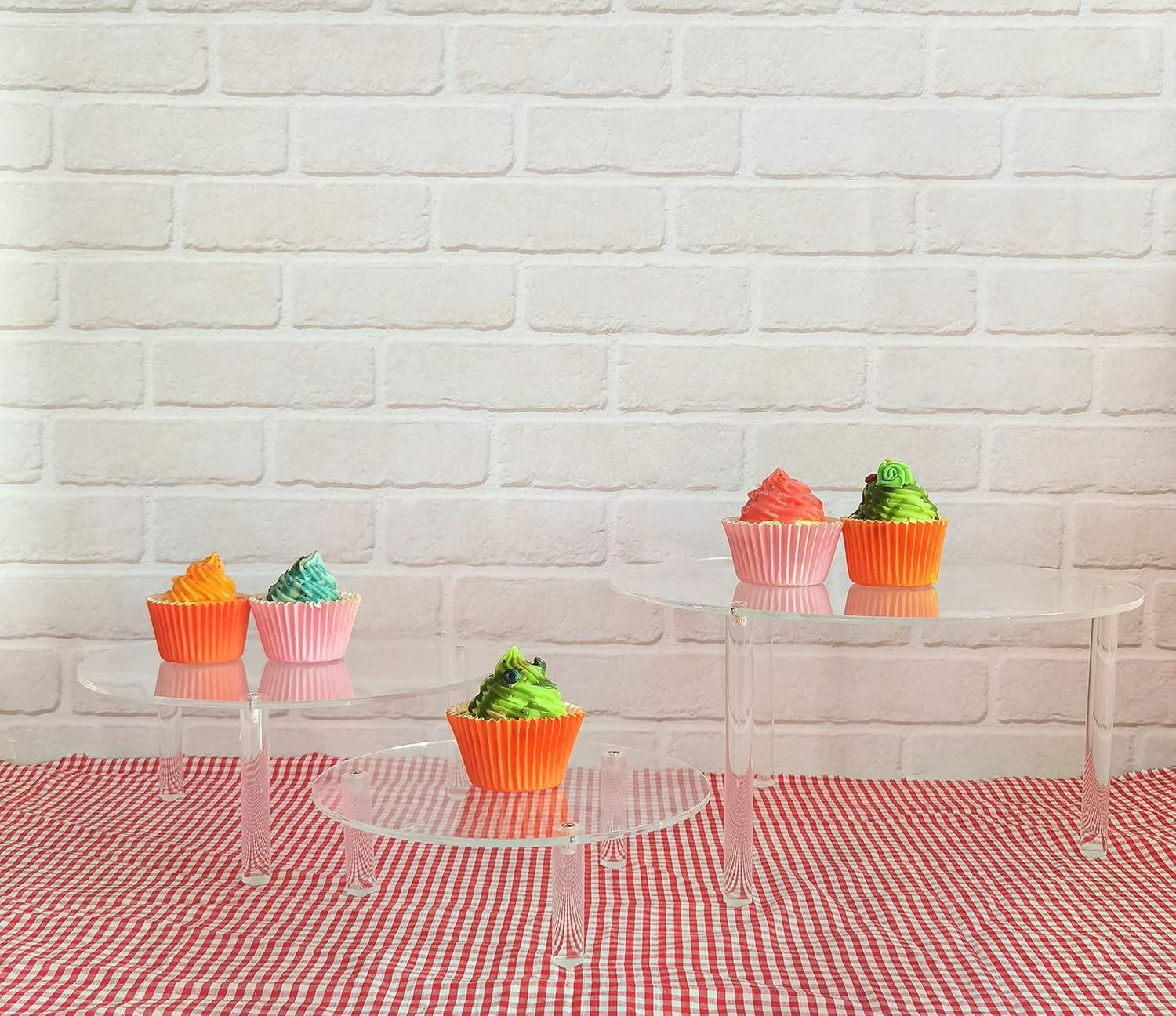 HESIN Acrylic Cake Display Risers Round Set of 3 Stand Risers Dessert Bakery Stand Rack Server Dessert & Pizza Holder : Home & Kitchen