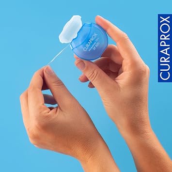 Curaprox DF 820, Dental Tape, 35m (114 Foot), Swiss Made | PTFE-coated, extremely tear-resistant PTFE tape, Smooth Glide, Swiss Oral Care