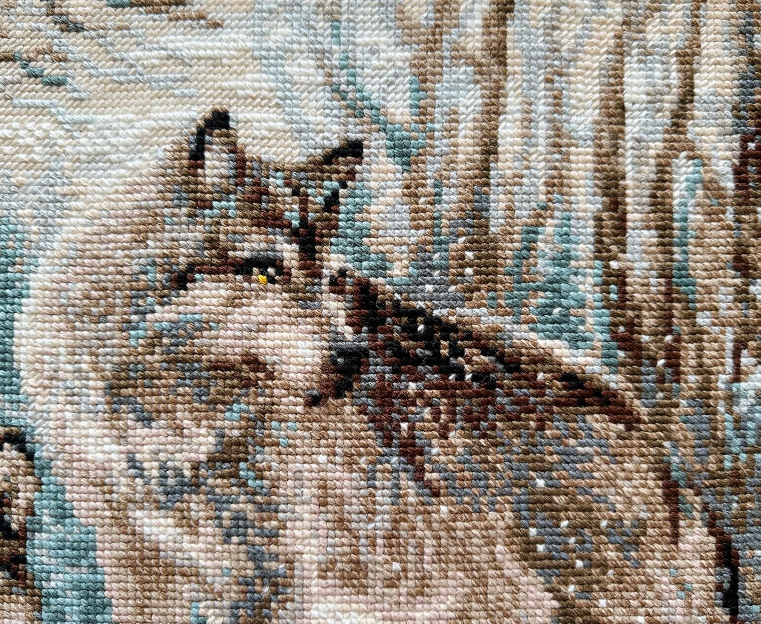 RIOLIS 1393 - Pair of Wolves - Counted Cross Stitch Kit 15.75"x15.75" Zweigart 10ct. White AIDA 16 Colors