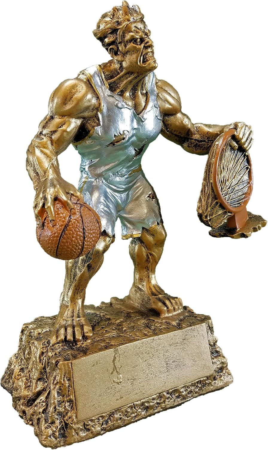 Decade Awards Monster Basketball Trophy - Celebrate Court Conquest with This Beast Award - Engraved Plate on Request (6.75 or 9.5 Inch Tall)
