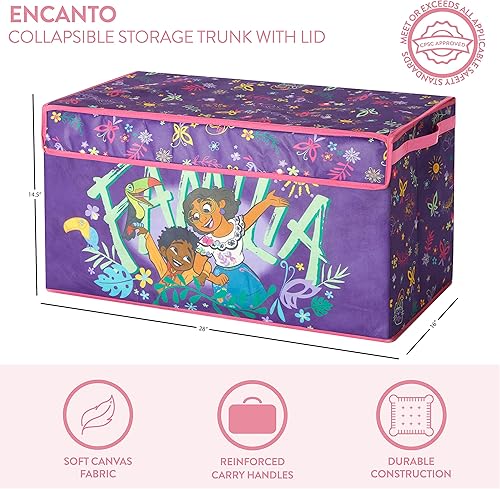 Miniatura 8 de Idea Nuova Cocomelon - Baúl plegable de almacenamiento de juguetes para niños, duradero con tapa