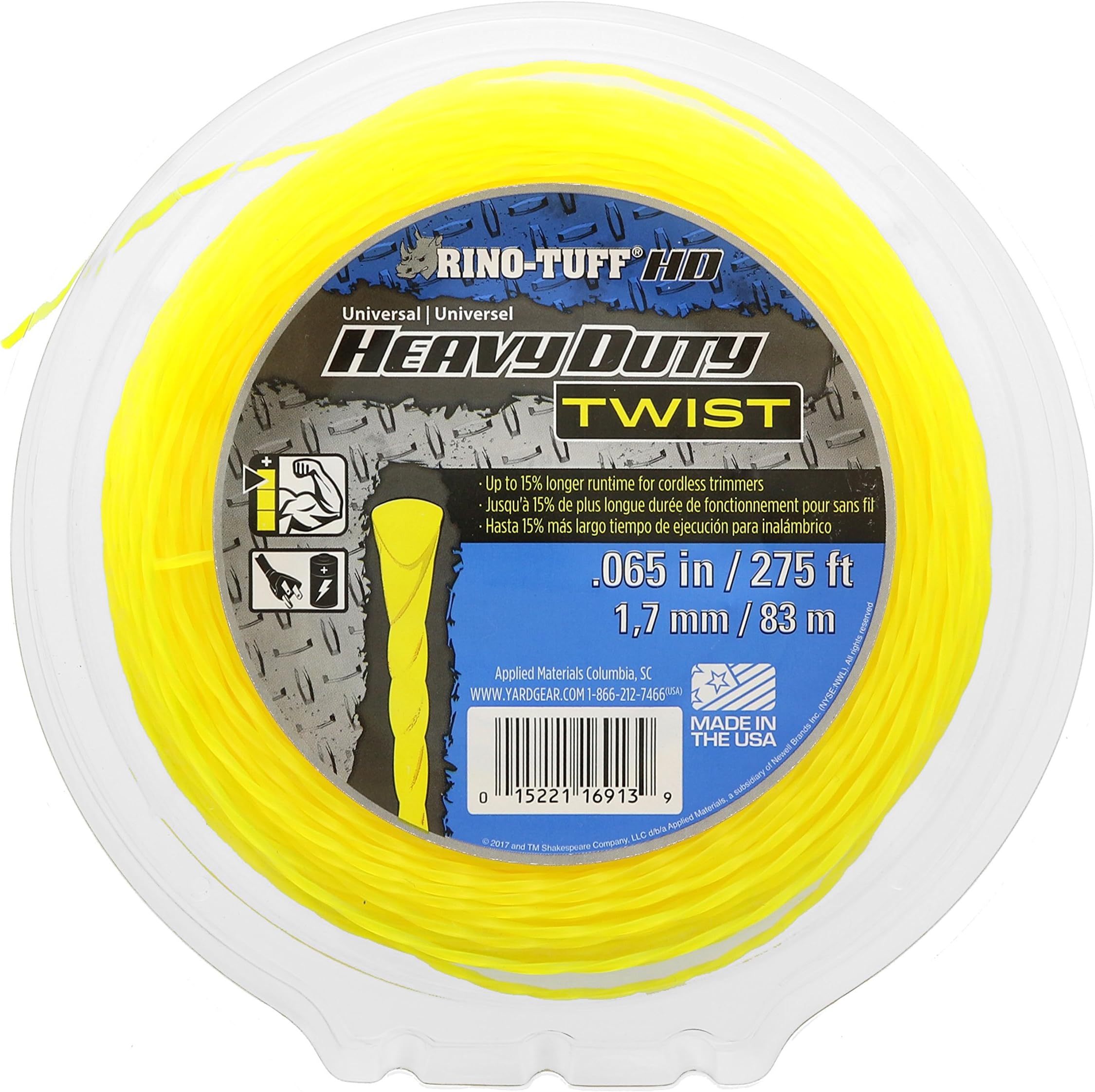 Universal Fit .065 in. x 275 ft. Pro Twisted Replacement Line for Corded and Cordless String Grass Trimmer/Lawn Edger