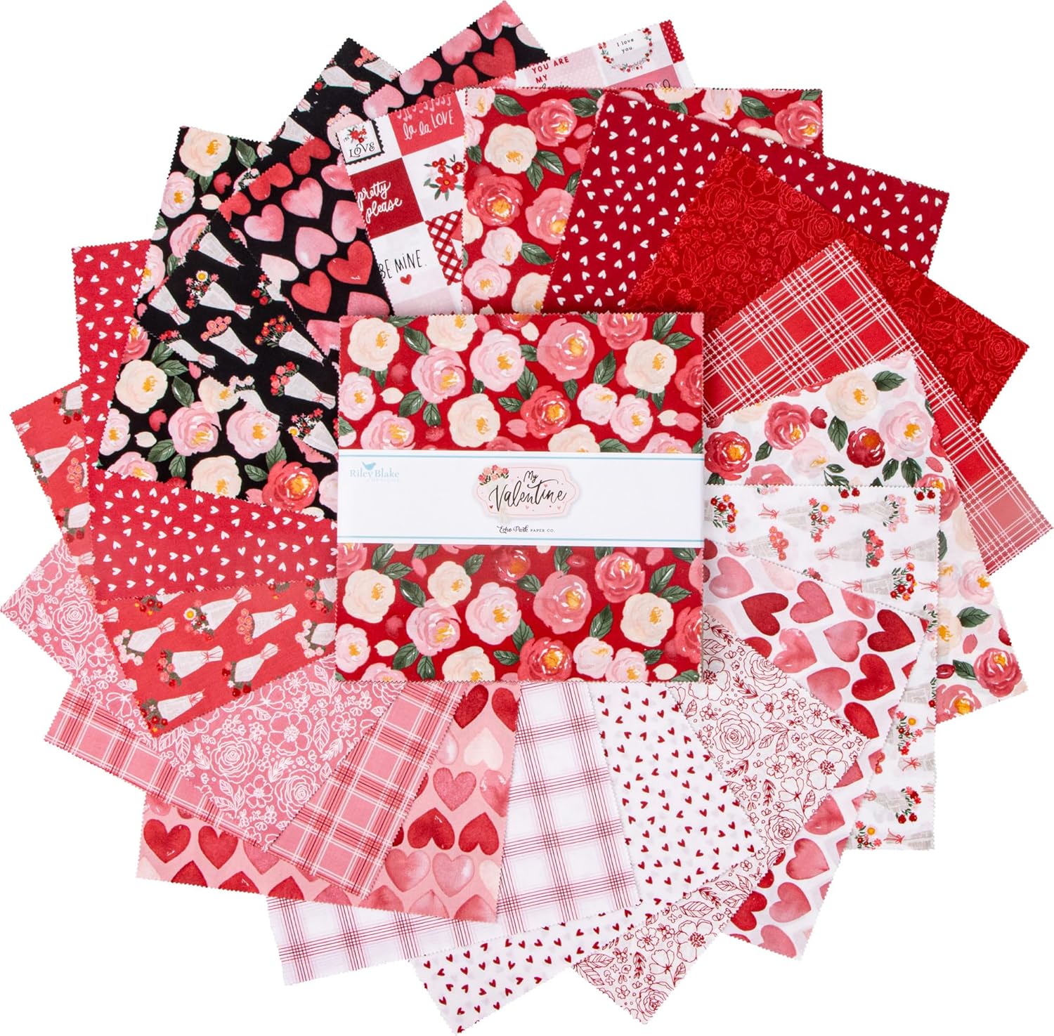Echo Park Paper Co. My Valentine 10" Stacker 42 10-inch Squares Layer Cake Riley Blake 10-14150-42
