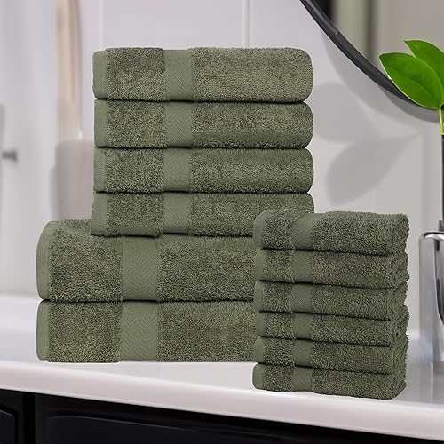 Vista 127 de Superior Juego de toallas de baño de algodón de 2 piezas, toallas grandes para cuerpo, secado rápido, artículos esenciales de baño, baño