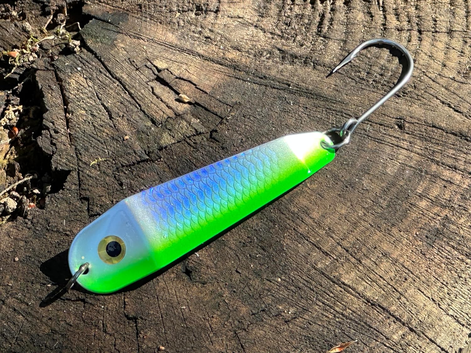 Loony Spoons Max 4-Pack - Premium Fishing Lures - Salmon, Trout, Walleye - Saltwater and Freshwater (Green Hornet, Lemon Lime, Herring Aid, Dorado)