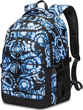 Middle High School Backpacks for Boys Girls Large Bookbags with Laptop Compartment for Teens Teenagers Back to School Book Bags Mochilas Escolares para Adolescentes Blue/Black, Tie-Dye