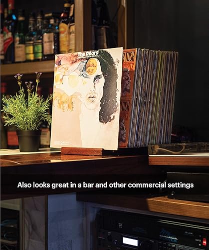 Miniatura 8 de MÖNKE Almacenamiento de discos de vinilo de alta calidad, un soporte para discos de estilo de mediados de siglo, capacidad de 60-70 LP - Complementa