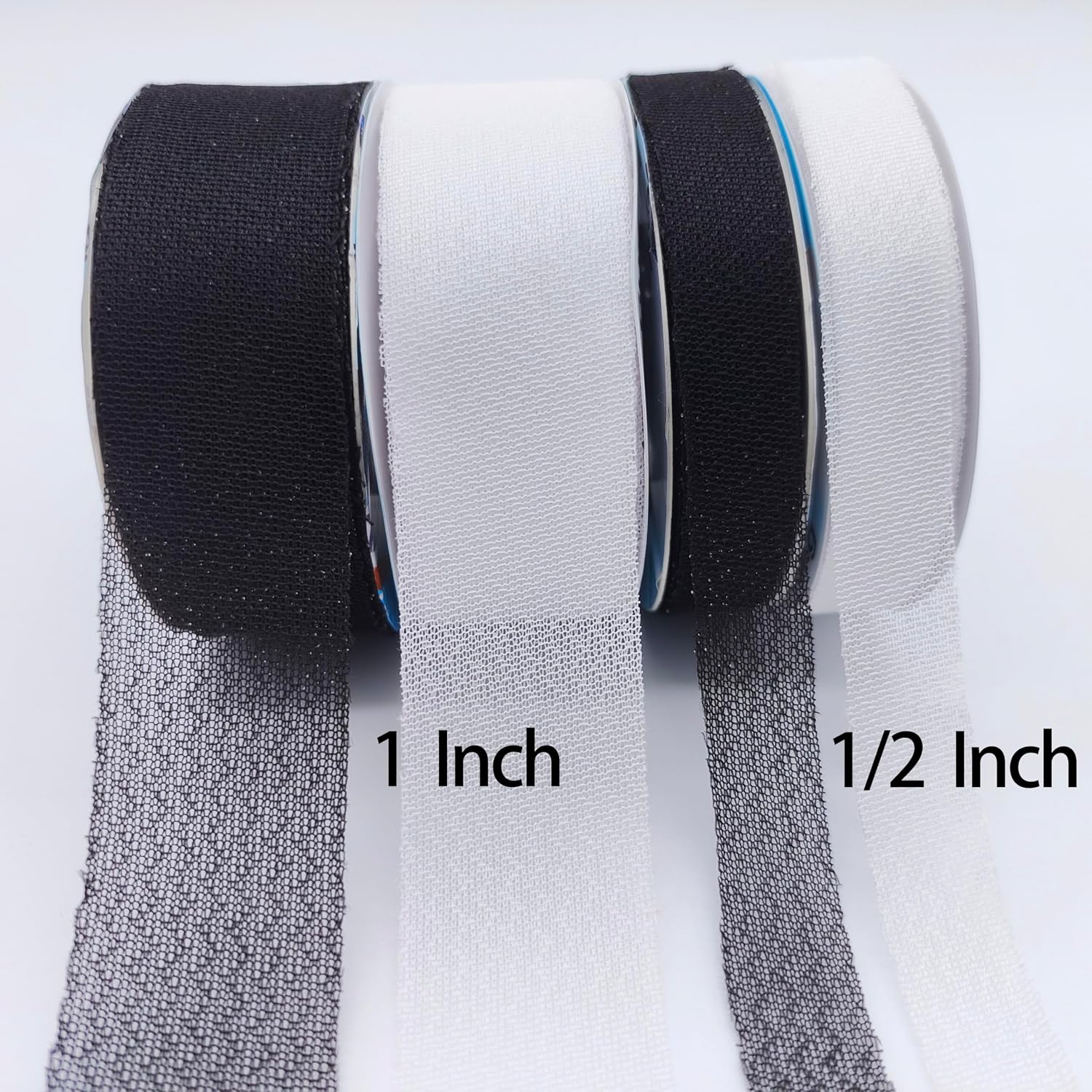 Misswendyfuse Knit Stay Tape,fusible Knit Hem stabilizer for Shoulder Seams and Pant hems,Single Side Adhesive, Ultra fine & Stretch (Black 1/2'' 30yards)