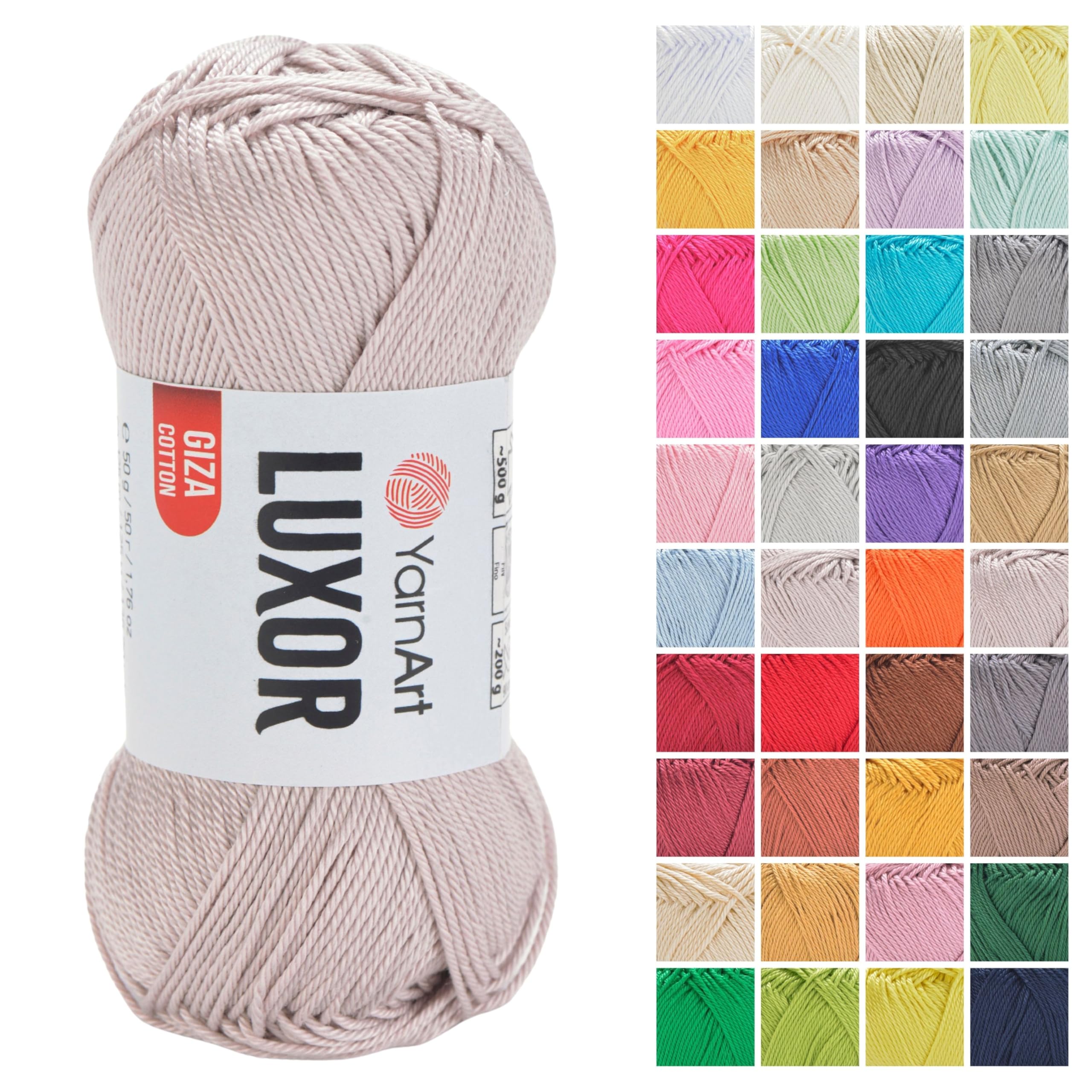 Amazon.com: YarnArt Luxor Mercerized Cotton Yarn – 100% Giza