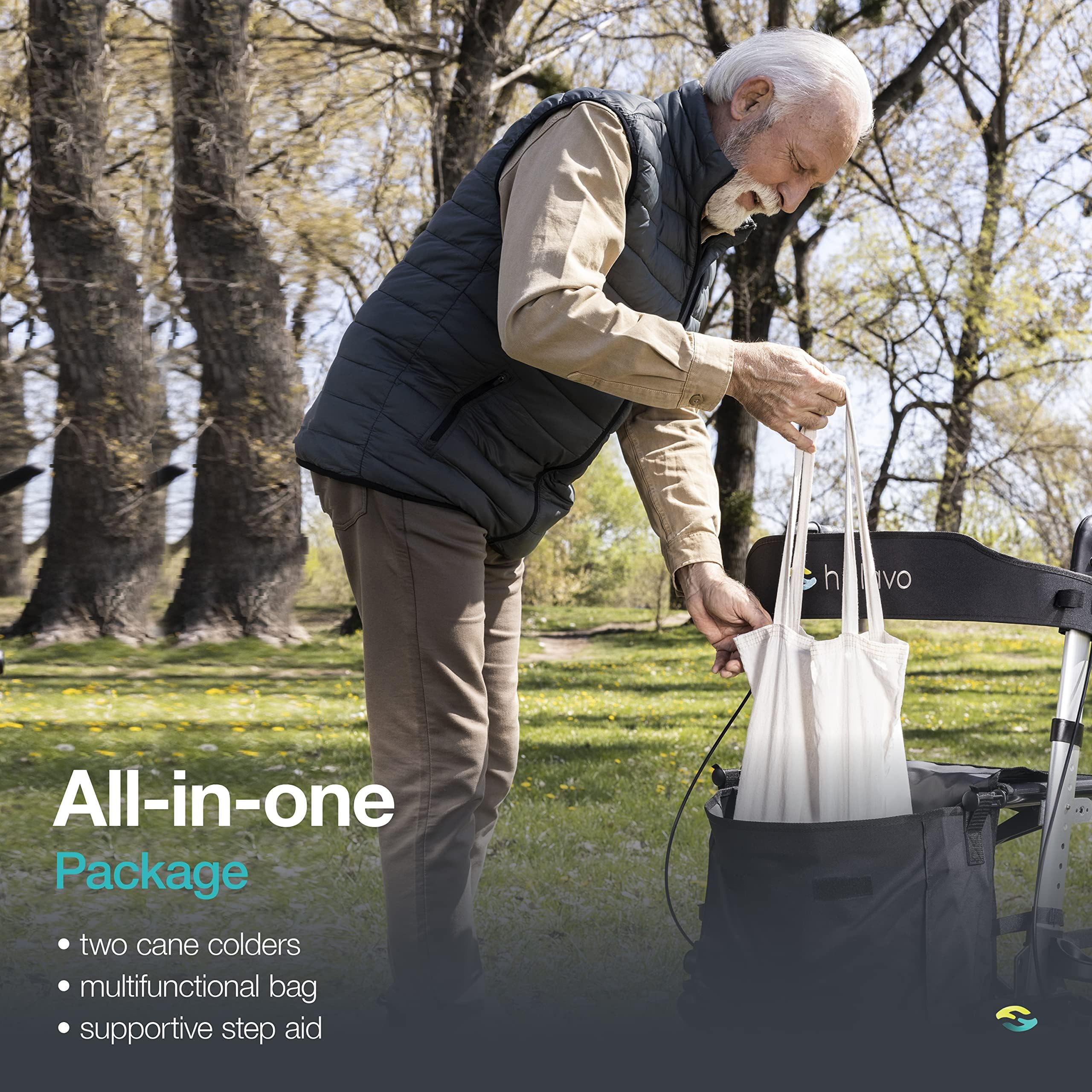 Foldable Rollator with Seat - Lightweight Aluminum Rolling Walker for Seniors and Adults