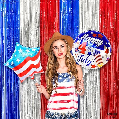 Vista 77 de KatchOn - Telón de fondo de flecos naranja extra grande de 6.4 x 8 pies, paquete de 2 Decoraciones de cumpleaños naranja Telón de fondo