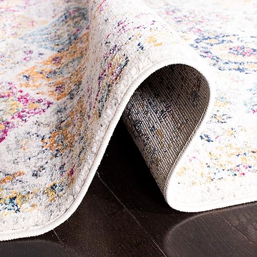 Miniatura 6 de Safavieh Madison Collection MAD611B - Alfombra decorativa con diseño bohemio, desgastado y elegante de medallones florales y enrejado, resistente a