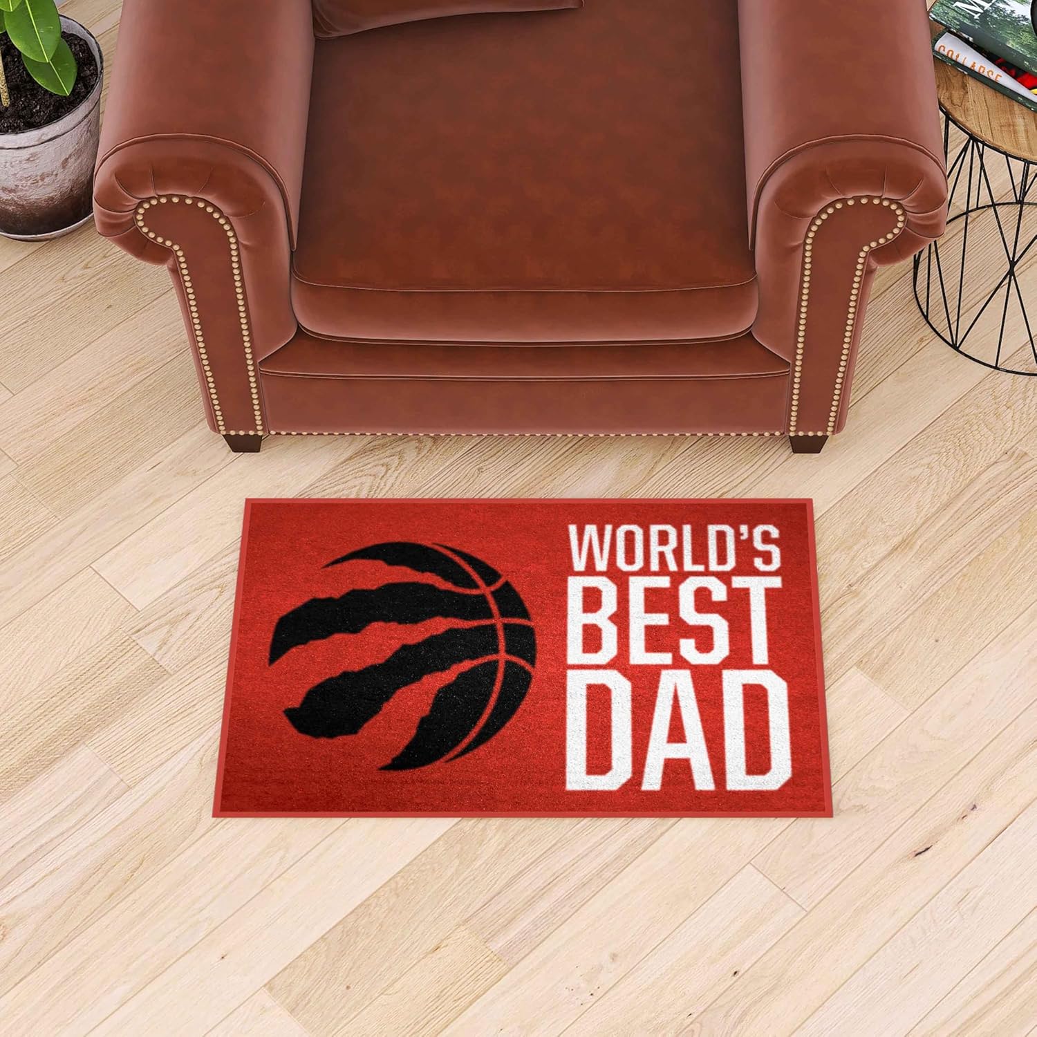 FANMATS 31204 Toronto Raptors Starter Mat Accent Rug - 19in. x 30in. | Sports Fan Home Decor Rug and Tailgating Mat World's Best Dad Starter Mat