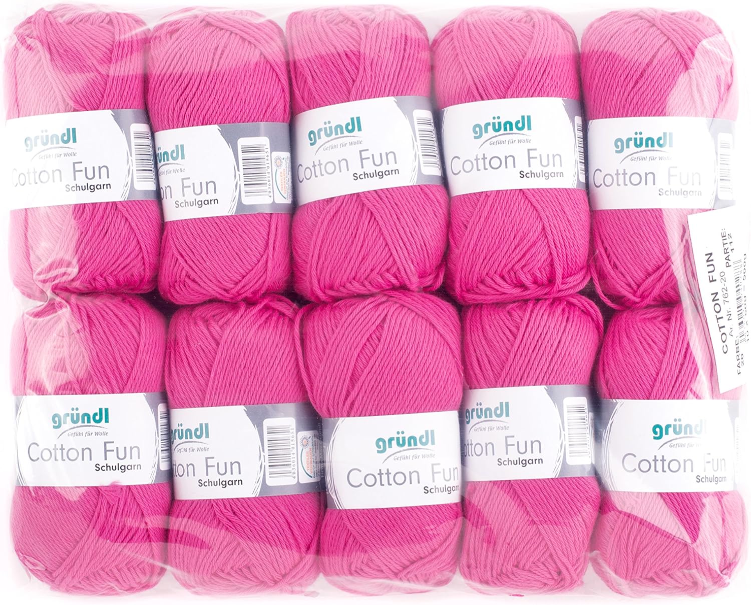 Gründl Cotton Fun Wool Cotton, fuchsia, 27.00 x 11.00 x 07.00 cm
