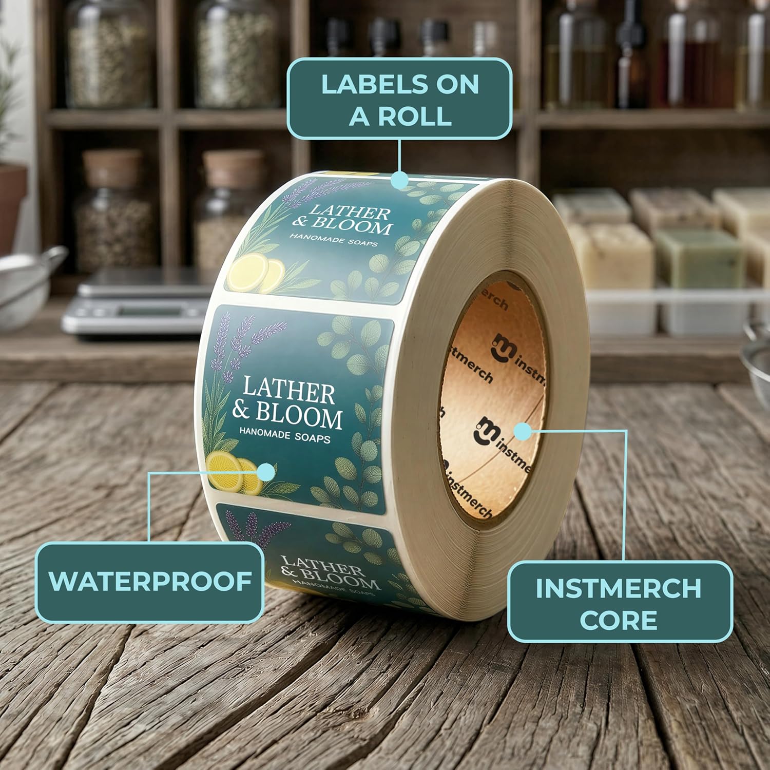 Custom Sticker Roll Labels — Logo Stickers Customized Labels — Custom Stickers for Business Logo (Square)