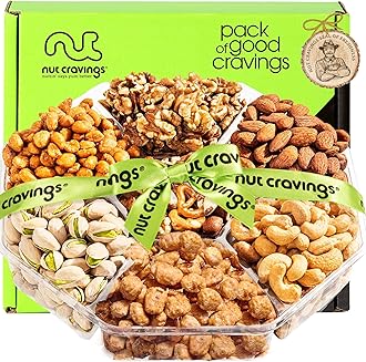 Green Ribbon Gift Box Nuts Mix - Large