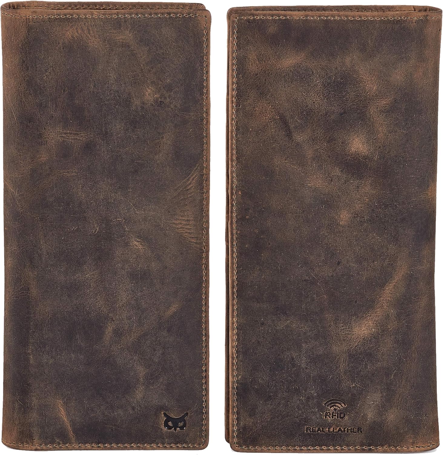 Wise Owl Lange Leren Portemonnee voor Mannen & Vrouwen - Bifold RFID